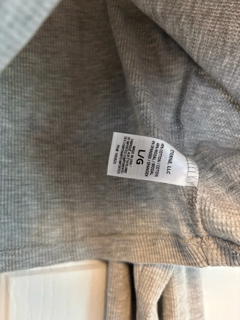 ÉTERNE Cropped Thermal Henley Top Heather Grey Size Large Great Condition - Picture 6 of 6
